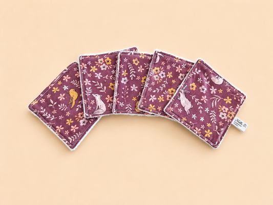 Lot de 5 lingettes animaux de la forêt