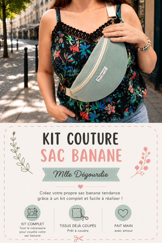 kit sac banane en velours cotelé