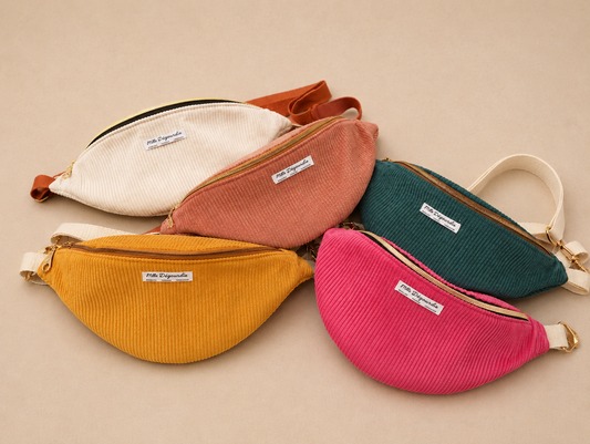 Créez votre sac banane unique : choisissez tissu, doublure et sangle. Confectionné à la commande avec soin